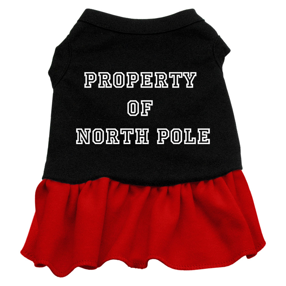 Property of North Pole Screen Print Dress Black with Red Med